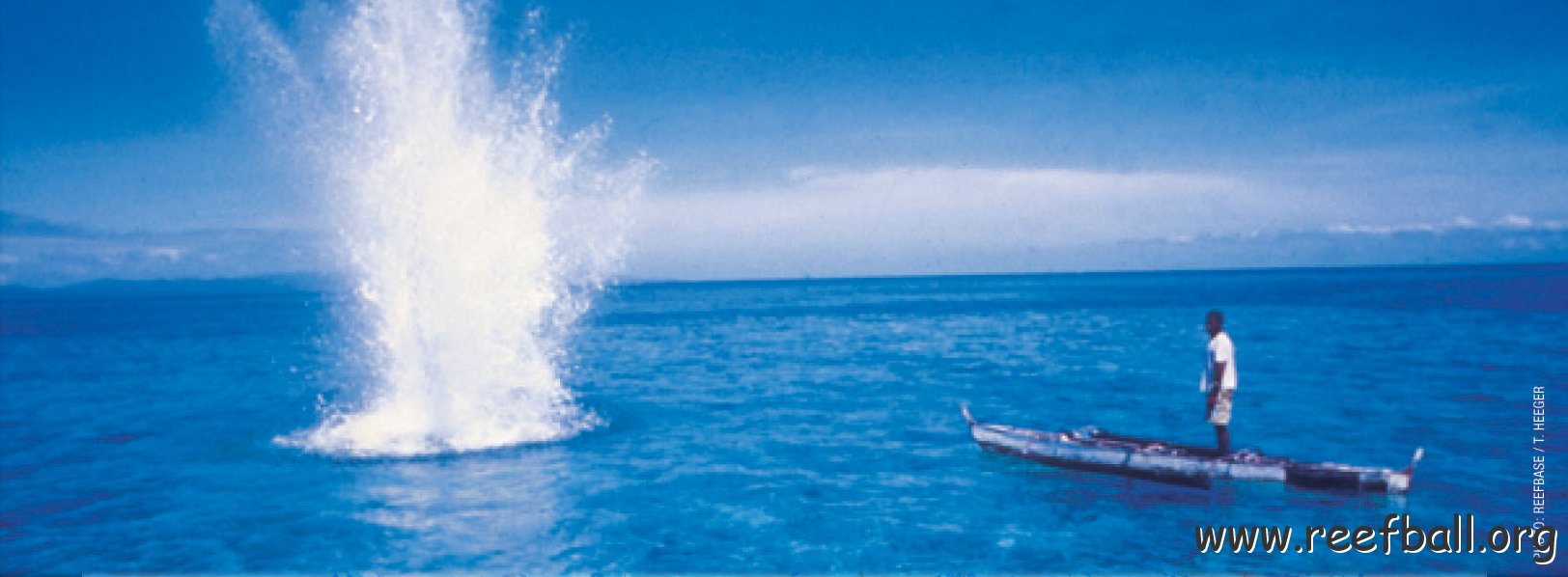 blastinwater.jpg - Blast fishing with dynamite.  You see that guy, he probably has a two year old to feed and that is his excuse....sorry man, you just killed the reef that was going to feed her for the rest of her life!  Bomb blasts last centuries...because the broken rubble is not stable enough to support regrowth of a reef.