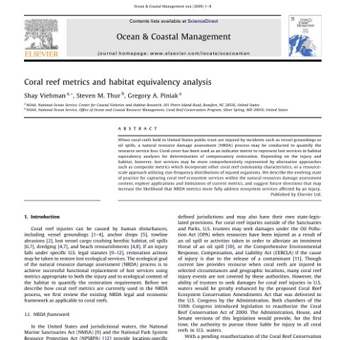 Viehman - 2009 - Natural Rsource damage assessment
