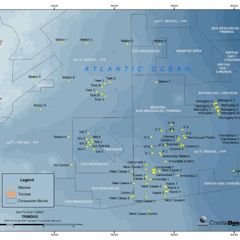 bpTT well locations_southeast_coast_Trinidad