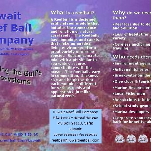 Brochure for The Kuwiat Reef Ball Company