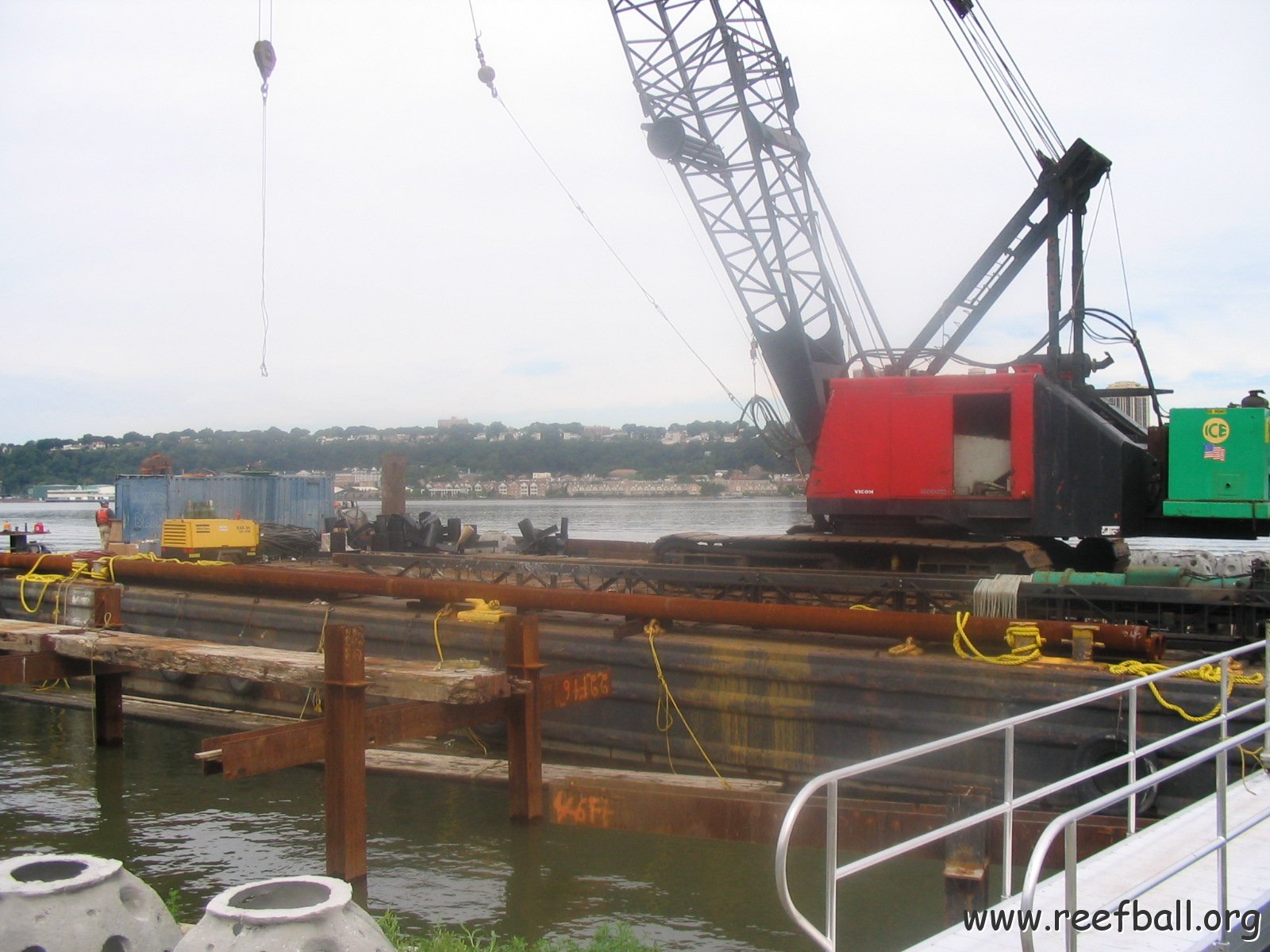 Barge and crane