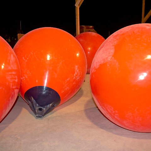 Polyform Bladders being Inflated before used the first time in the Molds